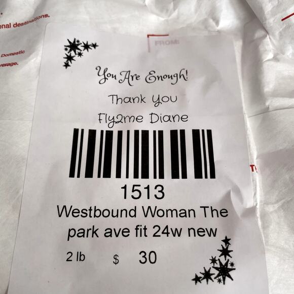 Westbound Woman size 24W NWT Park Ave Fit white jeans - Picture 10 of 10